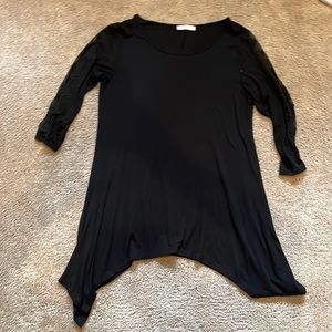Long sleeve shirt with mesh design on sleeves